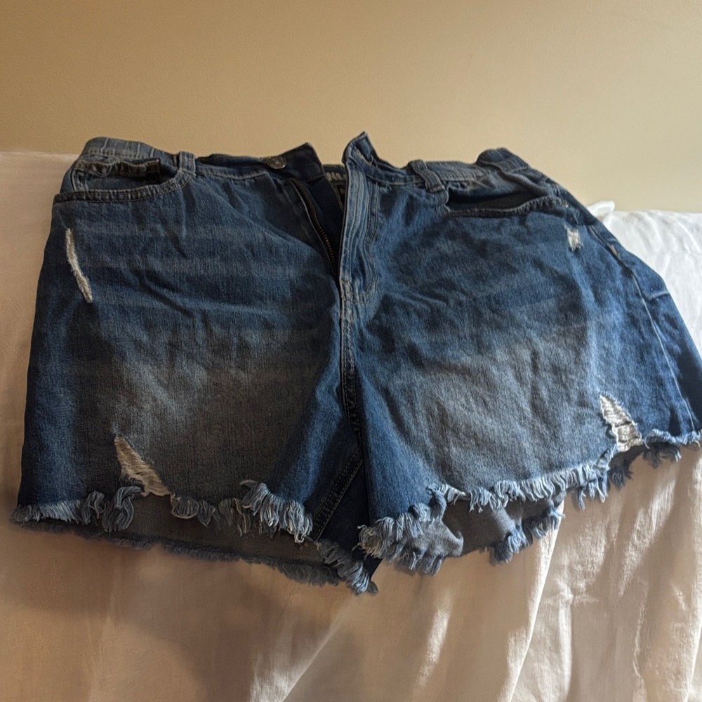 Rewash Blue Distressed Jean Shorts